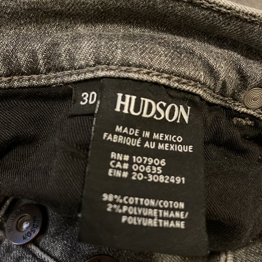 HUDSON Gray Jeans. Size 30” Waist   28” inseam - Picture 8 of 11